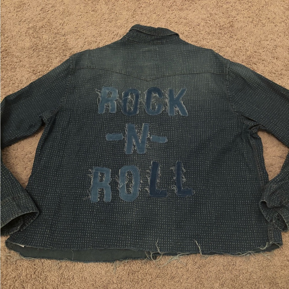 Vintage Custom Rock N Roll Denim Jacket